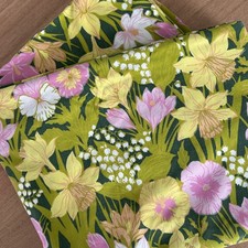 VTG Muslin Double Full Flat Floral Sheet Bedding Craft Fabric 61 X 104 Has Tear