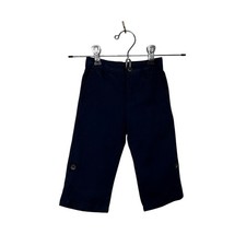 Janie and Jack Linen Pants 12-18 months Navy Blue Adjustable Hem Zip Fly