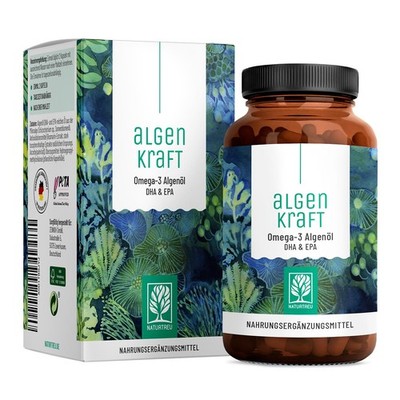 1000mg Omega 3 Algenöl Mikroalgenöl hochdosiert DHA EPA Algenkraft NATURTREU 