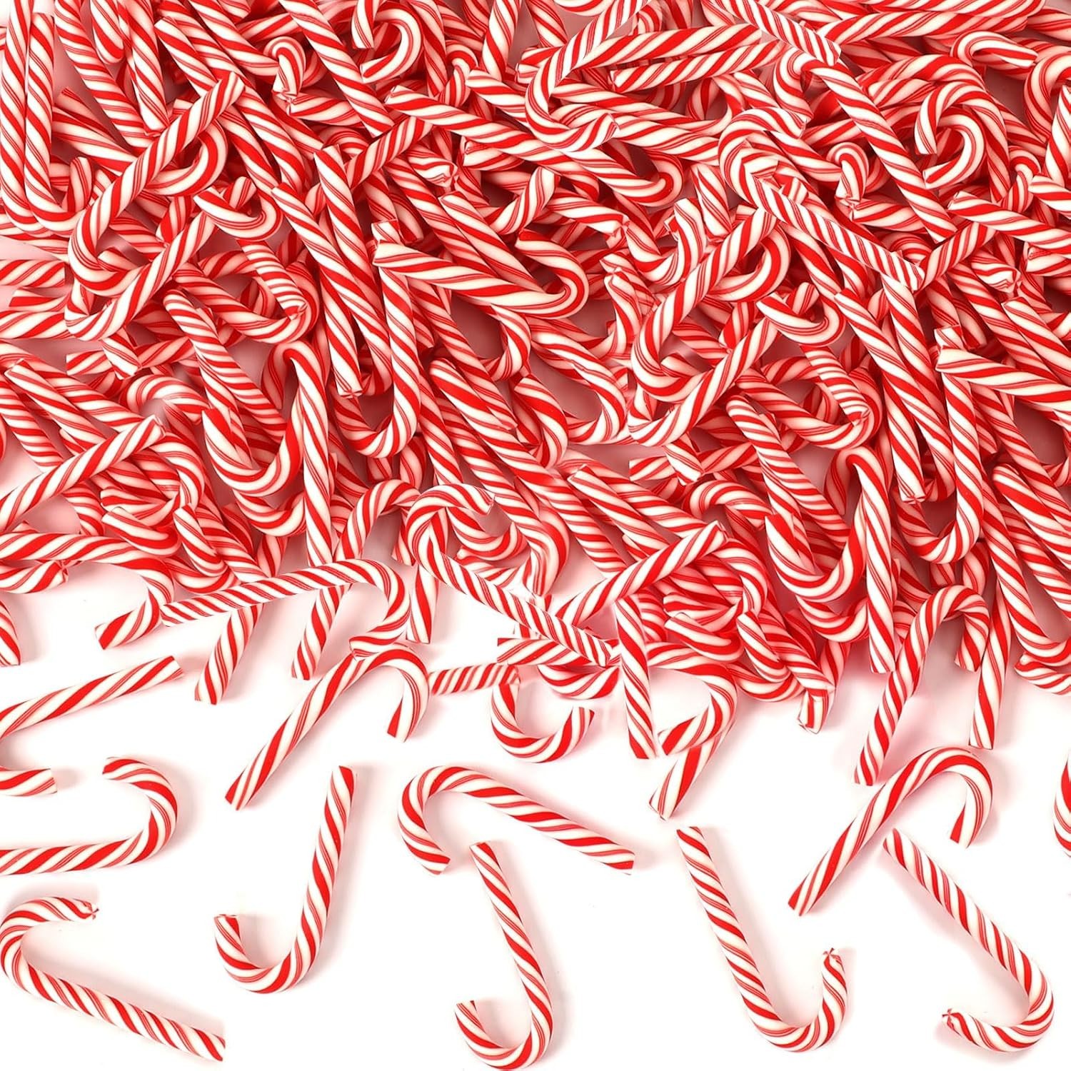 Mini Christmas Candy Canes Ornaments Red White Party Décor 80pcs