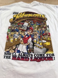 Vintage 1998 Big Johnson Hard Liquor Shirt L Rare Sex Humor Alcohol