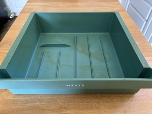 Vintage 70s Refrigerator Meats Drawer - Seafoam Plastic Meat Storage Drawer