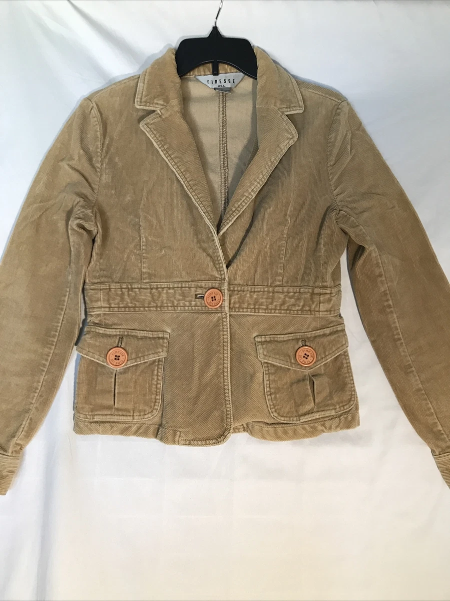 Finesse U.S.A. Corduroy Jacket Women's L Tan