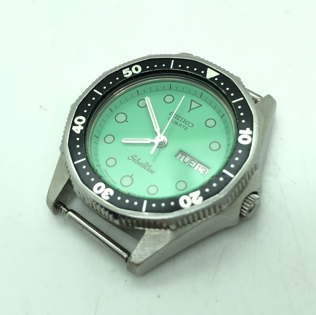 w1842] SEIKO 2A23-012B Green dial SilverWave Diver New