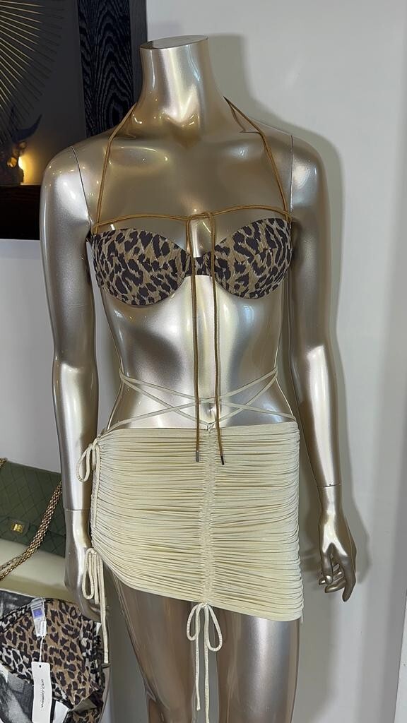 Dolce & Gabbana Vintage Brown Leopard-print Triangle Bikini Set (Size: 34) image 8