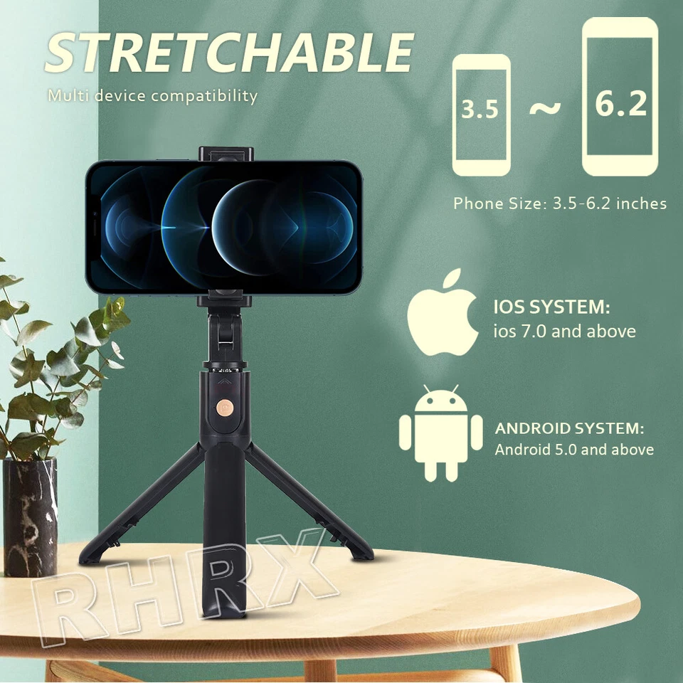 Выдвижная светодиодная штатив для селфи беспроводная подставка для iPhone 16 15 12 13 14 Pro Max - Изображение 4 из 4