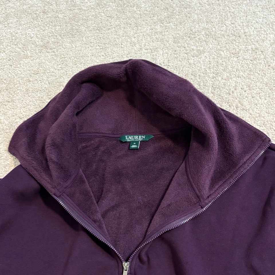 Lauren Ralph Lauren Fleece Lined Pullover Funnel Cowel Neck Sweatshirt Women  M - Image 3 of 4