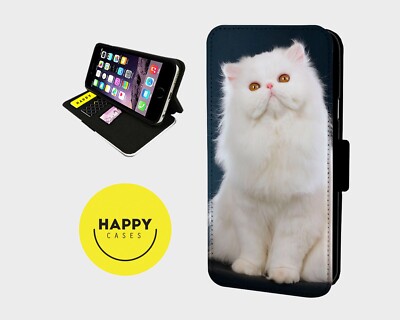 FLAUSCHIGSTE WEISSE KATZE ALLER ZEITEN - Kunstleder Klapp Handy Hülle Cover - iPhone/Samsung