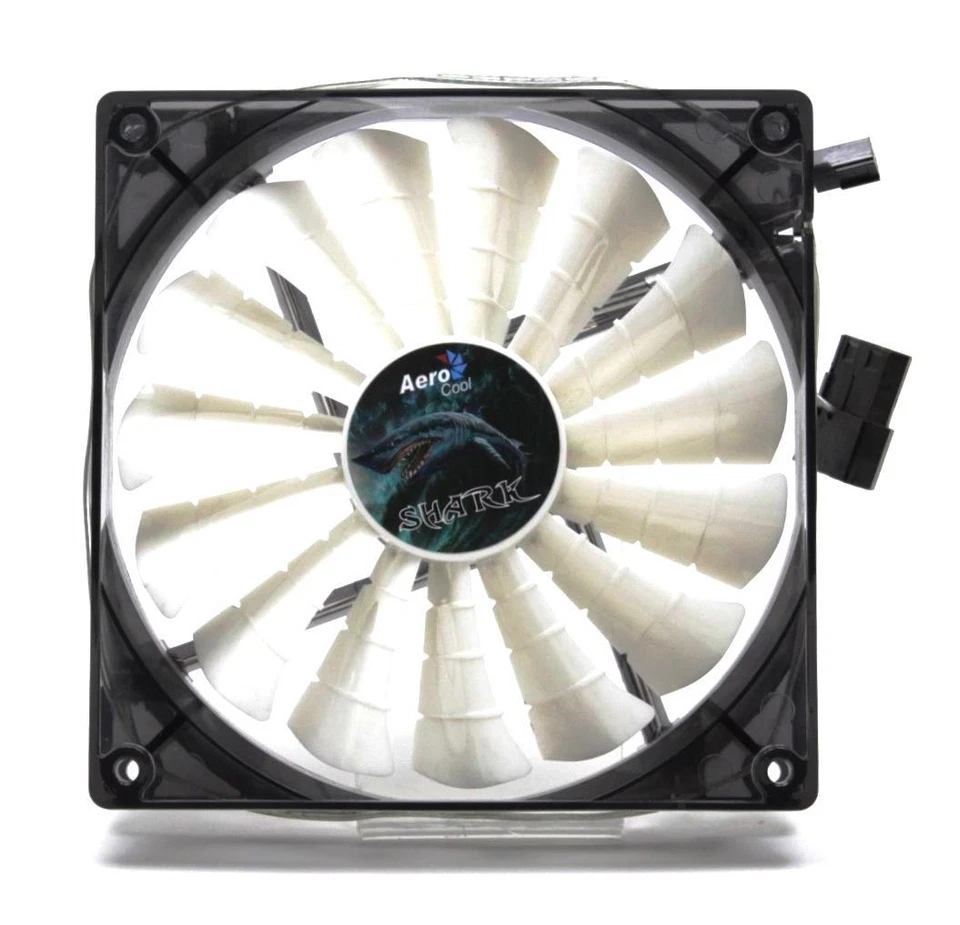AeroCool Shark Fan White Edition Gehäuselüfter LED WEIß 140mm #313871