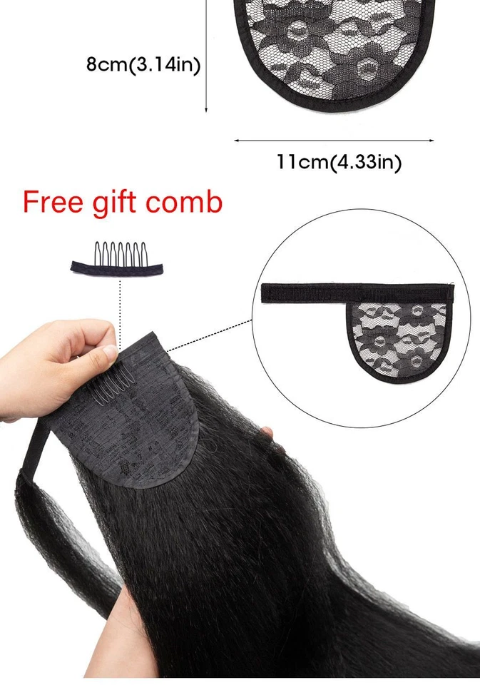 Afro Puff Ponytail Hair - Adjustable Wig Cap Drawstring Weave Strap Accessories - Image 4 of 4