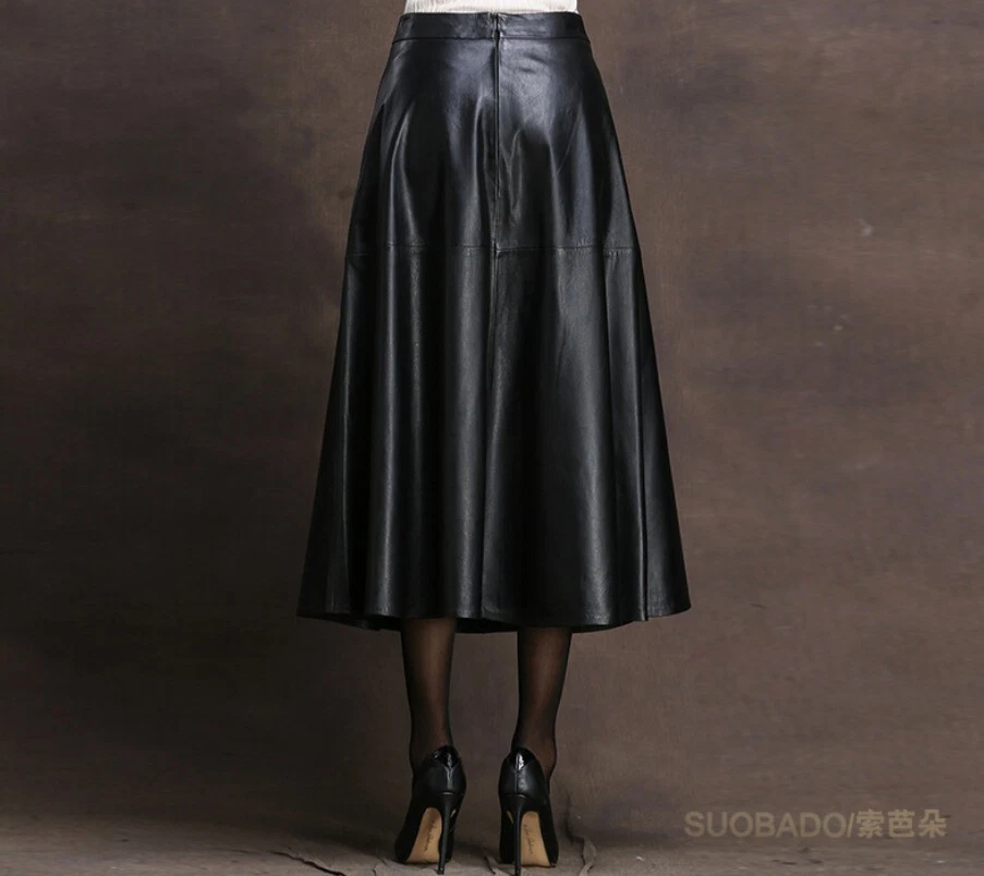 Custom Made To Order Faux Leather Pleated Flared Swing Skirt Plus 1x-10x Y302 - Image 4 of 4
