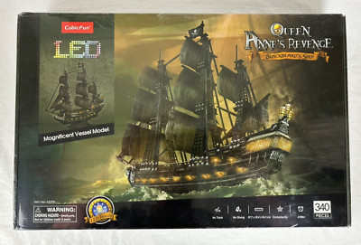 CubicFun LED Queen Anne's Revenge Blackbeards Ship Vessel Model 3D Puzzle Sealed