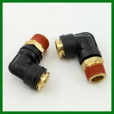 VelVac Push-Lock Air Brake Fitting DOT 5/8" Tube 1/2" NPT Male 90* Elbow -2 PC