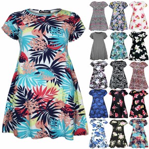 short sleeve swing dress plus size