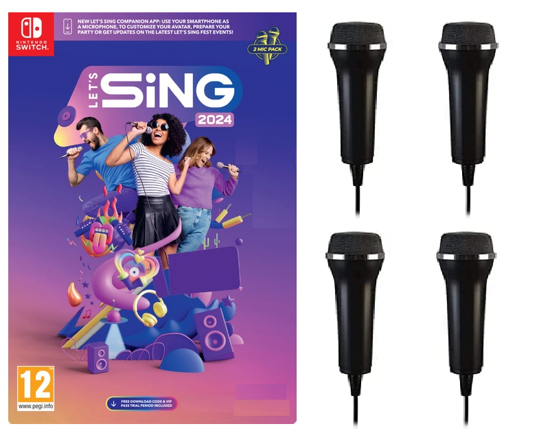 Nintendo Switch LET'S SING 2024 + Mic/Mics NEW AND SEALED - Make