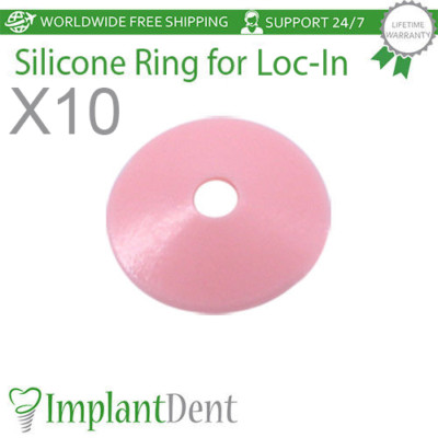 10x Dental Rosa Kunststoff Ring für Loc-In Befestigung Prothetik Zahnheilkunde Labor