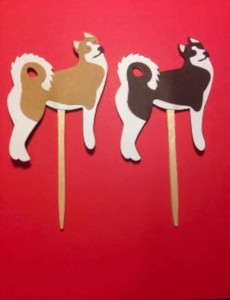 husky cupcake toppers