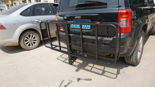 500 lbs Hitch Cargo Carrier Mounted Basket Foldable Luggage Rack w/ 2" Receiver - Picture 3 of 9