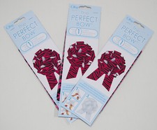 New Lot of 3 Offray The Perfect Bow Hot Pink and Black Zebra Striped 8 inch Bow