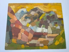 PAINTING JO CAIN LARGE ABSTRACT EXPRESSIONISM FAMOUS LISTED MID CENTURY CHUNKY