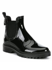 Michael Kors Tipton Rain Boots Ankle Black Gold 8 M /38
