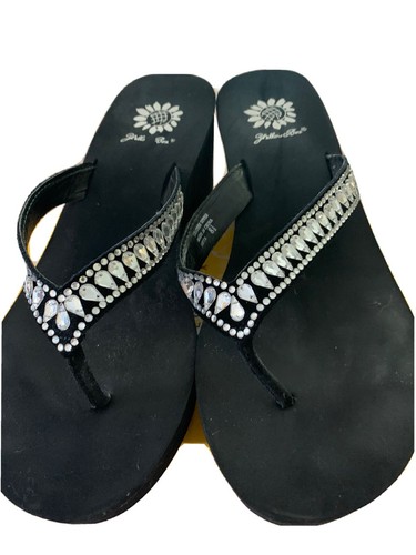 gray yellow box flip flops