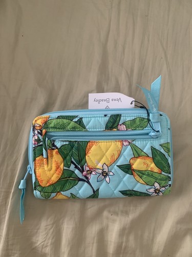 New Vera Bradley RFID Turnlock zip-around clutch ladies Wallet in LEMON GROVE - Picture 4 of 5