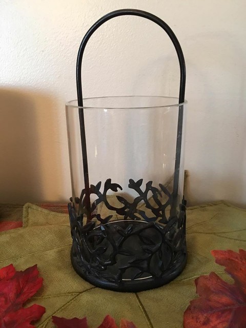 Pottery Barn Metal Glass Lantern Container For Sale Online