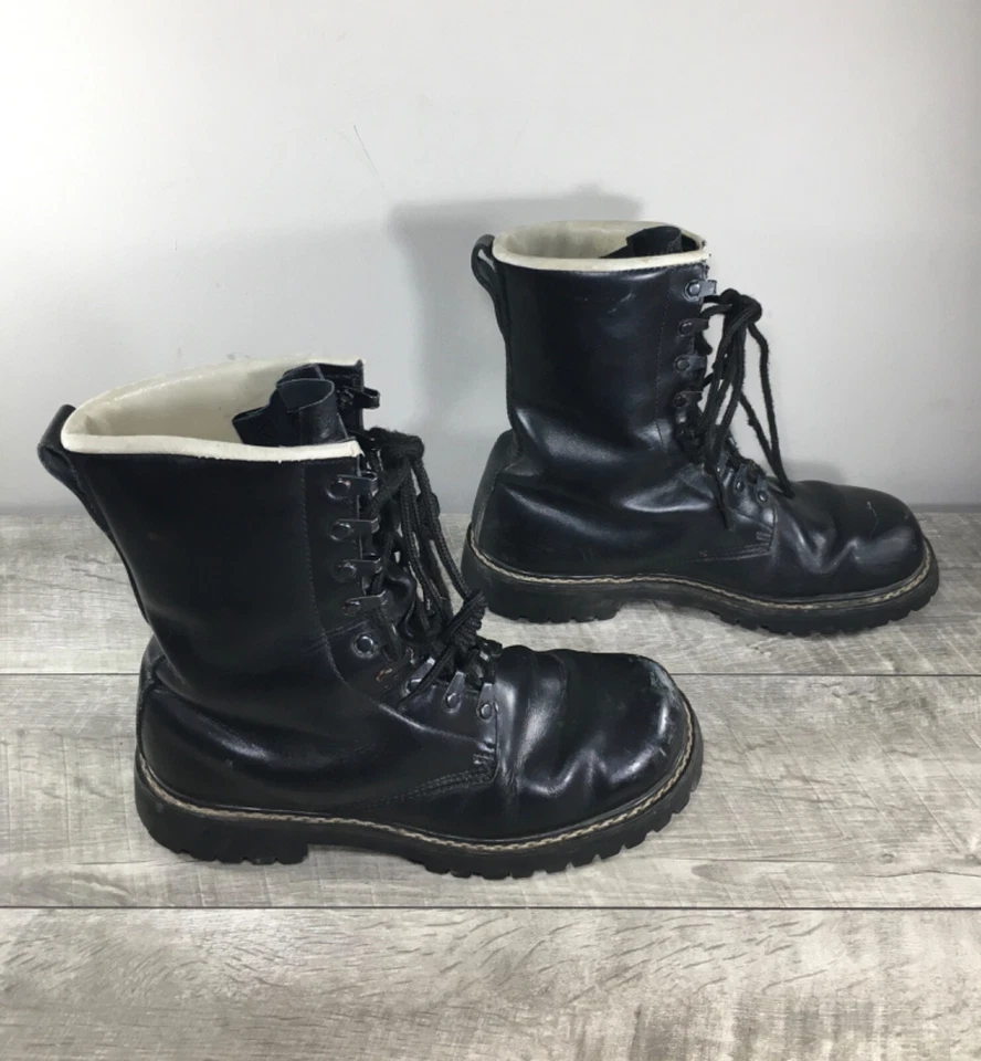 Combat Work Soft Toe Punk Grunge Leather Motorcycle Biker Mens Boots 8.5 Vintage - Image 2 of 4