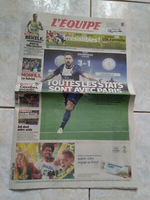 JOURNAL L'EQUIPE MONTAG, 7. APRIL 2014 / PSG / RUGBY / TOULON