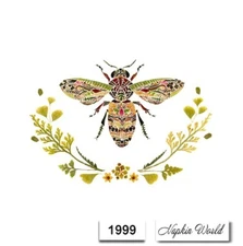 (1999) TWO Paper LUNCHEON Decoupage Art Craft Napkins - BEE DESIGN PLANTS ARTSY