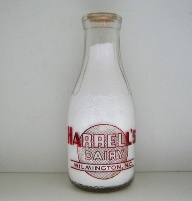 1938 HARRELL'S DAIRY Milk Bottle---Wilmington, NC---One Quart