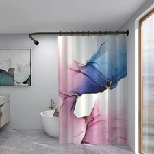 Stainless Steel 304 L Shape No Drill Shower Curtain Rod - 60"x30" Black