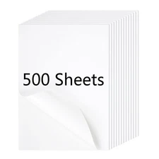 Sticker Paper, 8.5" x 11" Full Sheet Label Stickers Paper for Laser & Inkjet ...