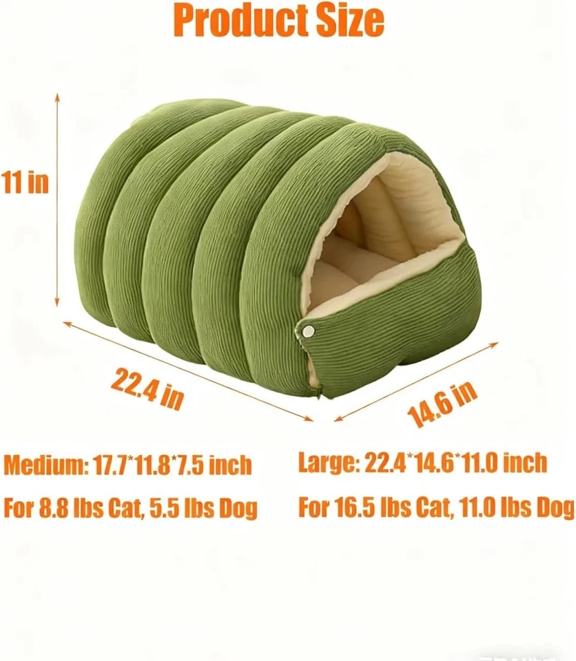 Cat Cave Winter Warm Plush Bed Enclosed Soft Warm Pet Cave For Cat Dog - Image 2 of 4