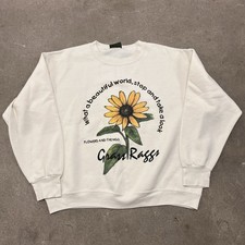 Vintage 90s Sunflower Sweatshirt Womens Large Oversized Baggy-Fit Earth