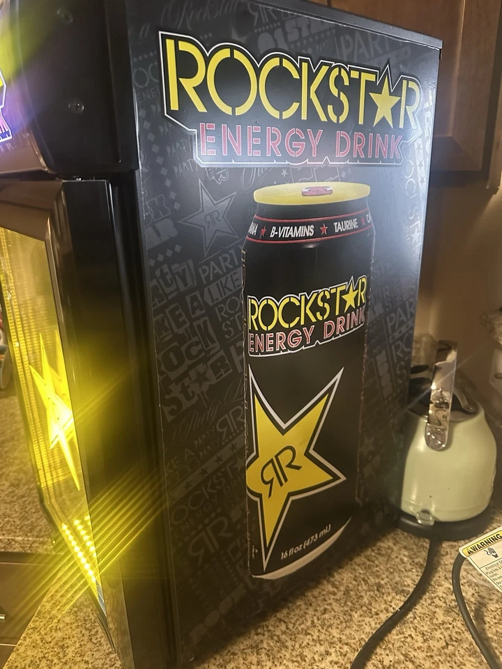 Rockstar Energy Drink Promo Mini Nevera Refrigerador Potencia/Luces Probadas Foto 2 de 4