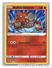 Radiant Heatran ASR 027/189 Astral Radiance Pokemon Radiant Raro Holo Casi Nuevo/Muy Nuevo