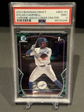 2023 Bowman Draft Dylan Campbell Chrome-Aqua Lunar Crater /125 PSA 9
