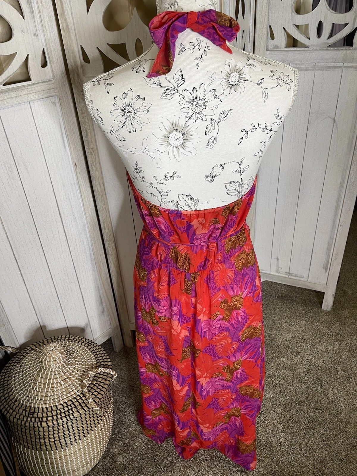 UNDERCOVER Abito Victoria’s Secret Halter avvolgente rosso ghepardo leopardato Y2K taglia media