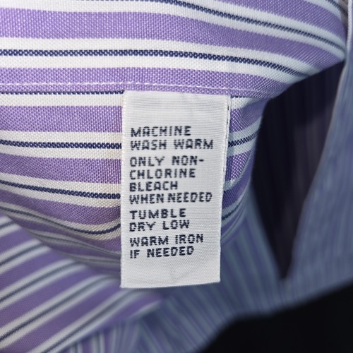 2 Ralph Lauren Polos MENS BUTTON UP Striped SHIRTS Size Large Lt. Purple & Blue - Picture 14 of 14