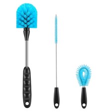 12.2 inch Bottle Brush Set of Three  Washable Coffee Cups, Water Bottles,