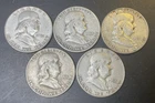 Lot Of Five 1951 Franklin Half Dollars