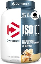 ISO100 Whey Protein Powder Isolate, Vanilla, of Protein, 3 Pound,