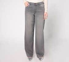 Peace Love World Regular Mid-Rise Boyfriend Jean Pants Grey Wash 4 New