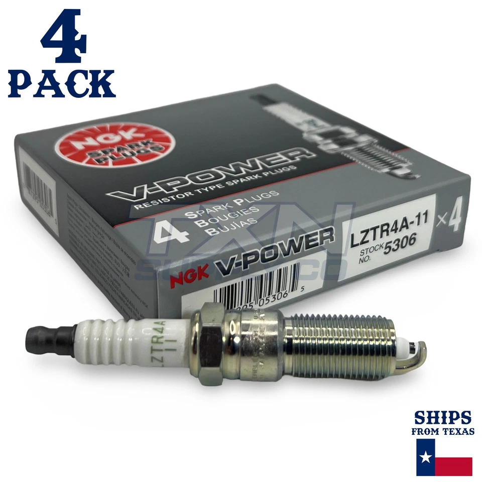4 Pack NGK V-Power Spark Plugs 2001-2006 for Chrysler Sebring 2.4L L4 - Image 2 of 3