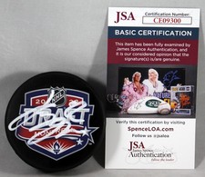JIMMY SNUGGERUD SIGNED 2022 NHL DRAFT PUCK AUTOGRAPHED ST. LOUIS BLUES +JSA COA