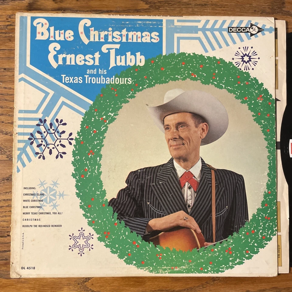Ernest Tubb Blue Christmas LP Decca Mono Holiday + Inner VG- Rare - Image 2 of 4