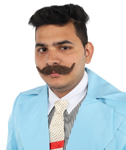 Fake Imperial Moustache Thick Curled Handlebar for Men Vintage Costume - 第 5/17 張圖片