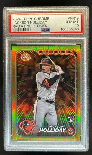 2024 Topps Chrome Jackson Holliday Radiating Rookies RC #RR-19 Orioles PSA 10